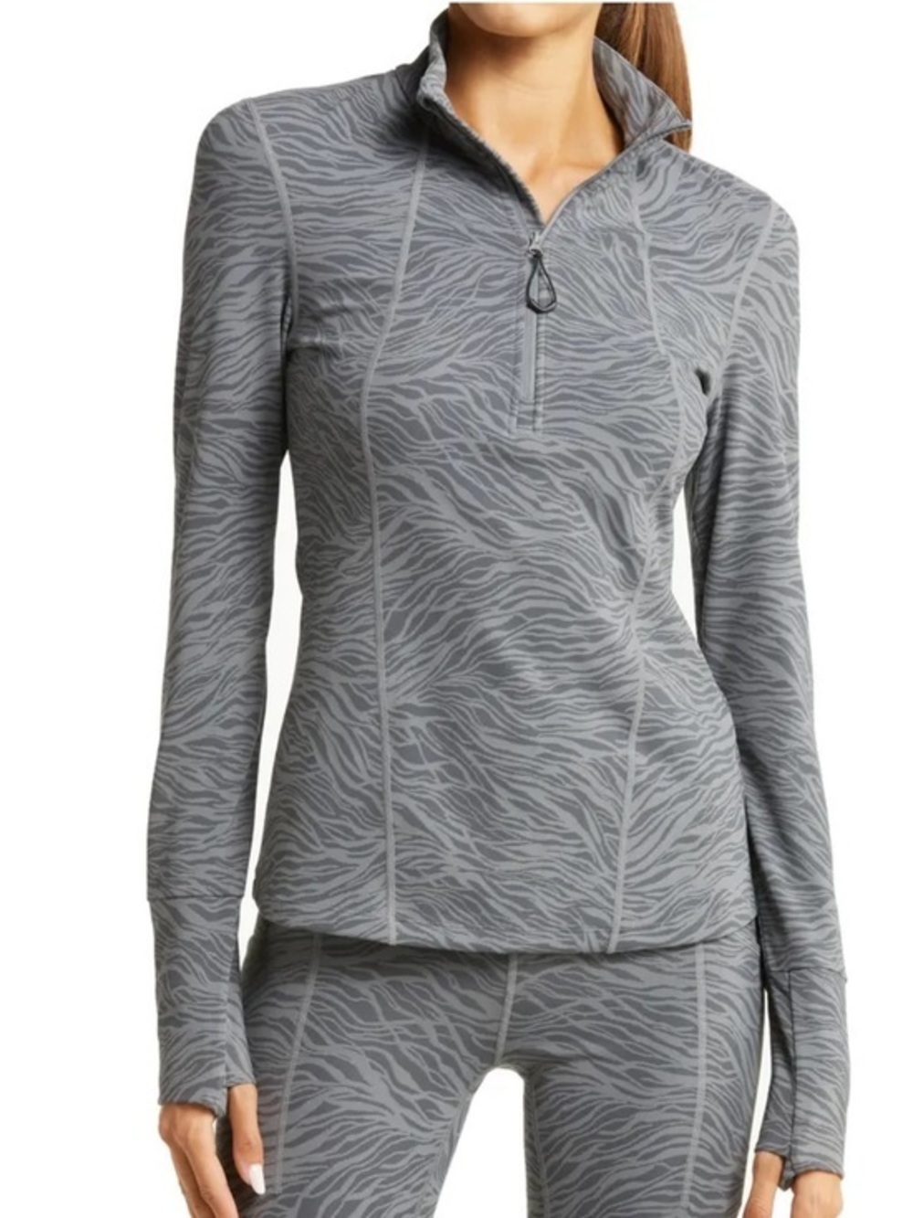 Zella Jacquard Quarter Zip Top | S